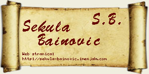 Sekula Bainović vizit kartica